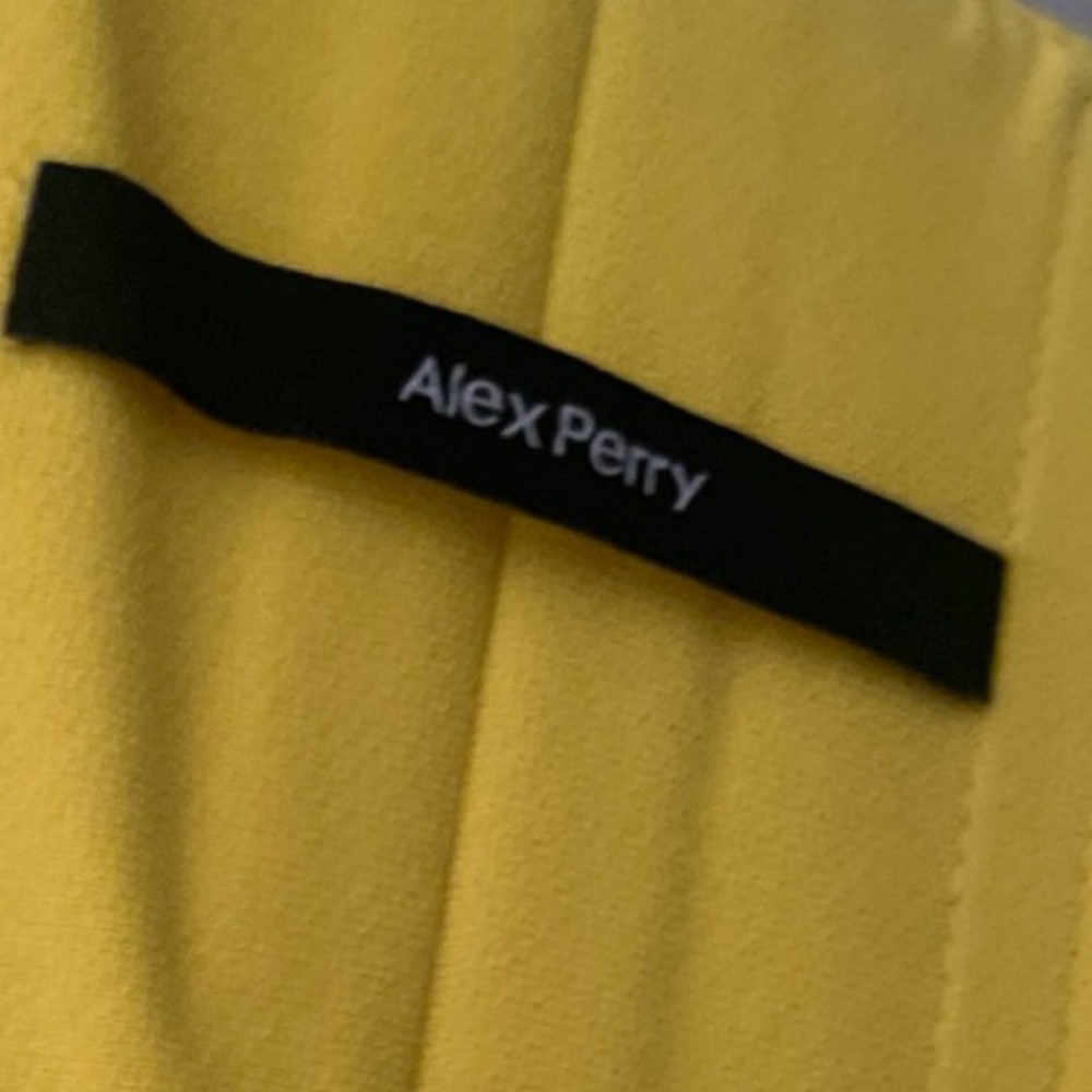 Alex Perry Vibrant Yellow Long Sleeve Dress 4 - Picture 7 of 8